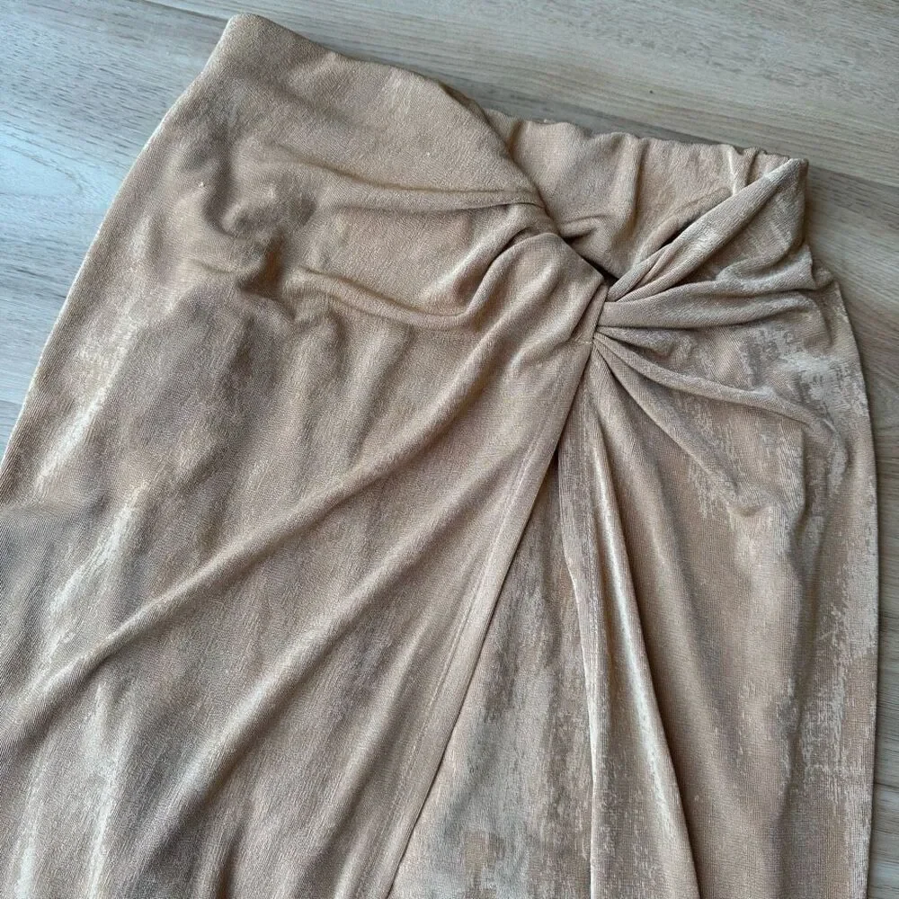 NWT Significant Other Ivy Skirt 6 Sand Midi Slit Draped Knot Resort Vacation
